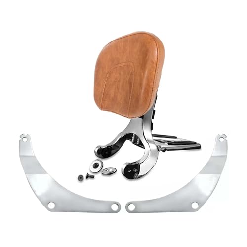 Sissy bar moto pour voyager en duo sur Harley Low Rider avec dossier confortable marron chrome