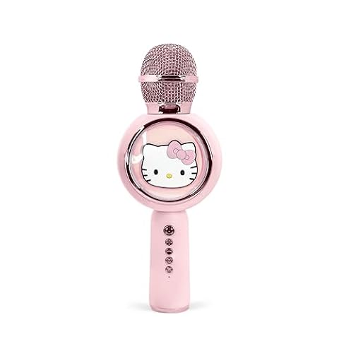 Hello Kitty mikrofon do karaoke z bezprzewodowym głośnikiem i diodami LED