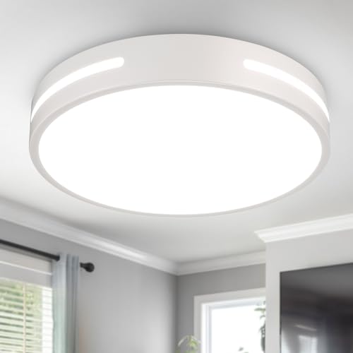 Wheatronic LED Ceiling Light Flush Mount 24W, White Bedroom Light Fixture Ceiling Mount Dimmable, 12 inch Close to Ceiling Light Fixture 5CCT for Kitchen, Bathroom, Living Room
