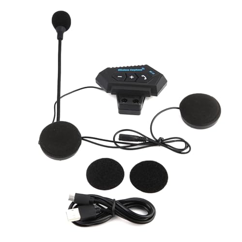 KSTE Kit Main Libre Moto, 1 Paire Casque Bluetooth de Moto BT...