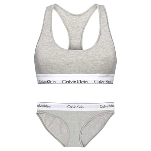 [カルバンクライン] ck レディース ブラジャー ショーツ セット スポーツ ジム 筋トレ 運動 無地 女性用 下着 F3785+F3787 GREY_HEATHER(020) XS [並行輸入品]のサムネイル