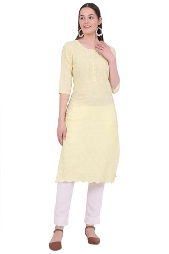 Kurta Aurelia motif floral chic jaune pastel collection femme taille XL