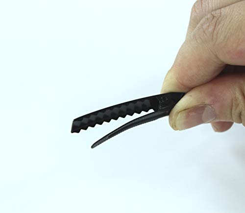 Pinza para el cabello para bricolaje (pinzas planas de cocodrilo negras de 46 mm) miniatura 3