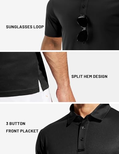 MIER Men's Quick Dry Polo Shirts Polyester Casual Collared Tennis Shirts, Moisture-Wicking, Short Sleeve3