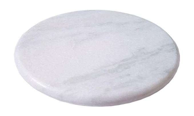Image of Modern Decor Emporium White Marble Chakla (9 Inch) | Roti Maker | Rolling Pin Board | Chapati Maker | Chakla | Kitchen Tools for Home & Kitchen | Polished | Finished Marble Roti Maker. (White)