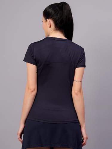 Image of Vector X Women's Plain Round Neck T-Shirt, Half Sleeves, Regular Fit, 80% Polyester 20% Spandex Lightweight Casual Sportswear Shirt Ideal for Gym Fitness Workout, Running, Yoga & Training