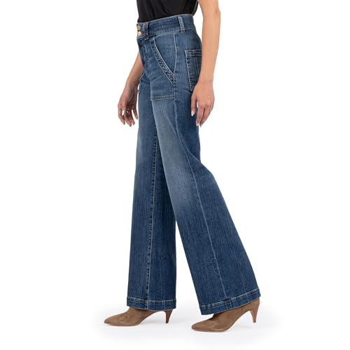 KUT from the Kloth Women's Jodi High Rise Wide Leg-Porkchop Front Pockets2
