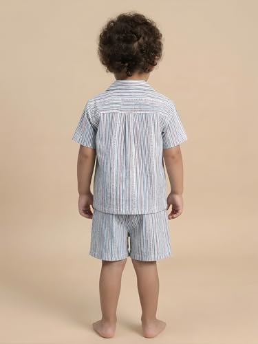 Image of POLKA TOTS 100% Cotton Half Sleeve Shirt and Shorts Combo for Boys | Co-Ord Set for Kids | Summer Wear Dress for Toddlers | Breathable & Skin-Friendly Boys Clothes | Trendy Summer Outfit & Beach Wear