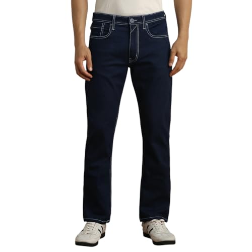 Image of Peter England Men's Regular Fit Denim Jeans for Daily Casual Wear