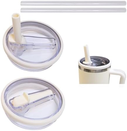 2PCS Tumbler Flip Straw Lid Replacement Fit for Stanley Quencher 40 oz