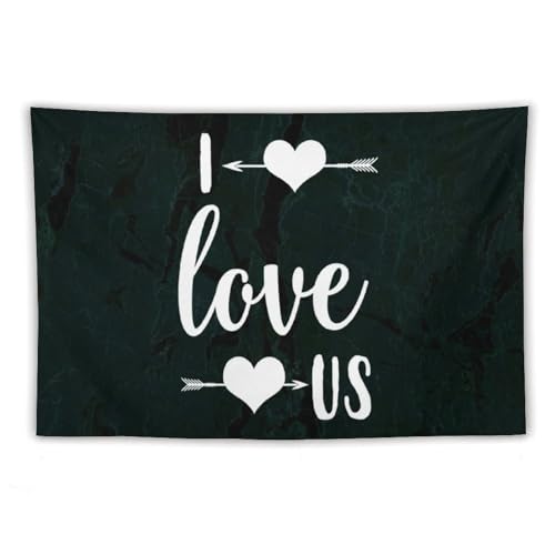 Tapiz fácil de colgar "I Love Us" de gran tamaño para salones