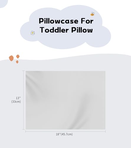 Image of Deep Dream Toddler Pillowcases for 13x18 Pillow 2 Pack, 100% Cotton Travel Pillow Case Cover, 600 Thread Count Cotton Pillow Covers, Soft & Breathable Small Pillow Cases Envelope Closure, Light Grey