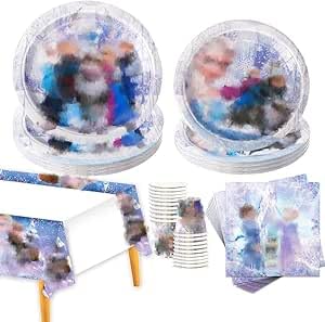 81 Pcs Party Plates Kids Birthday Party Supplies Set, Decorations Birthday Tableware Includes Dinner Plates Cups And Napkins Tablecloth Decorations Kids Baby Showers 20 Guests