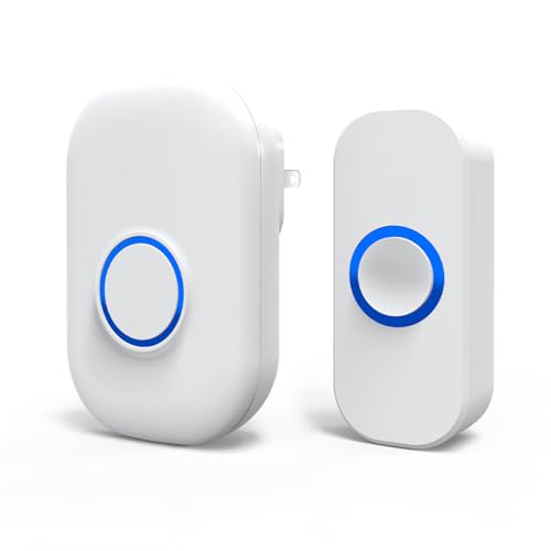 ワイヤレスチャイム 玄関チャイム 無線 防水 呼び鈴 ドアベル インターホン ワイヤレス 工事不要 ドアホン (1送信機 1受信機)