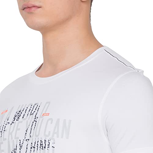 Image of Spykar Men's Cotton Blend Slim T-Shirts