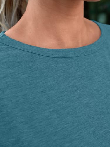 AUTOMET Women's Soft Basic Short Sleeve T-Shirt, Round Neck Top Casual Tee for Spring Summer Daily Wear