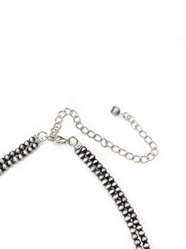 Western Style Navajo Pearl Bead Chain Chocker Necklace4