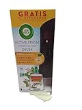 Airwick Active Fresh Deodorante per Ambienti, Confezione con 1 Diffusore Automatico senza gas, 1 Ricarica alla Fragranza Vaniglia e Caprifoglio 228ml, 2 Pile AA, Neutralizza Odori 24/7