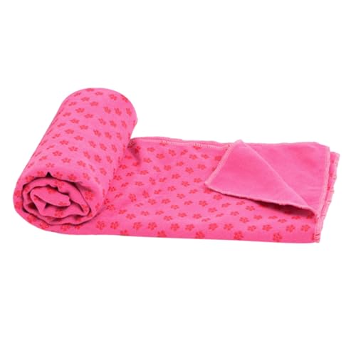 FRCOLOR 加厚防滑ヨガブランケット 軽量吸汗マットカバー 抗菌速乾 ピラティス運動用収納メッシュバッグ付 ローズ系