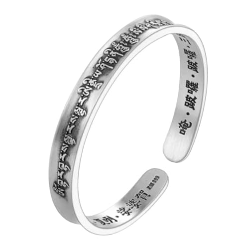New 2026 Unisex Stainles Stell Retro Heart Sutra Mantra Bangle For Men Women Jewelry Ancient Sanskrit Embossed Buddhist Scriptures Male Hand Accessories Fashion Trendy Creative Gift For Women And Men