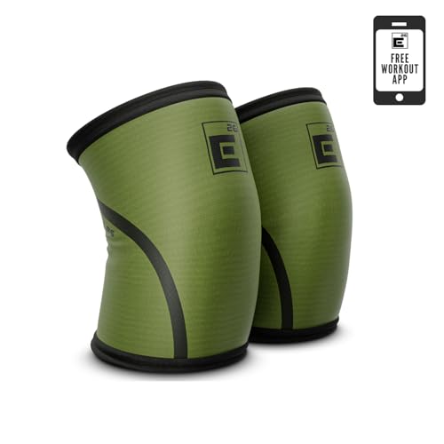 Element 26 6mm Knee Sleeves for Weightlifting (Sold as a Pair) - Durable Compression Sleeve for Support and Mobility - Knee Brace for Functional Fitness, Squats, Deadlift (Large, OD Green)