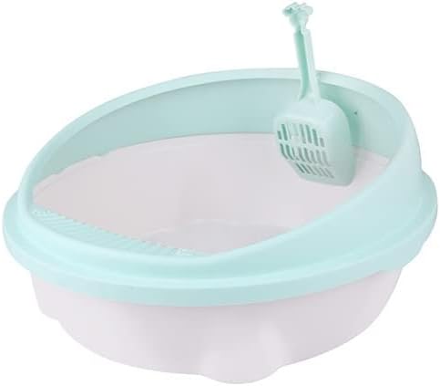 Pet Toilets Semi Closed Litter Sand Box Scoop Anti-Splash Portable Plastic Large Deodorant Sandpit Cat Self Cleaning Toilet Cat Little Box Pet Litter Box(Color:Green)