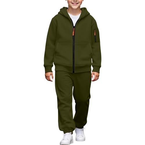 Teen Kids Sweatsuit 2 Piece Outfits Trendy Zipper Hoodies and
