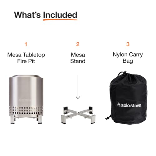 Solo Stove Mesa XL, 7 Inch Tabletop Fire Pit with Stand - Smokeless, Stainless Steel Fire Pit for Camping, Outdoor & Patio- Wood Burning or Pellet Fueled Portable Bonfire, 2.3lbs, Ash - Image 5