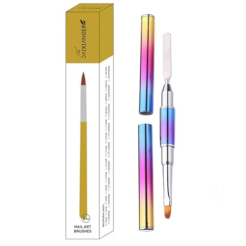 Spatule à ongles 2 en 1 pour extension précise au pinceau gel