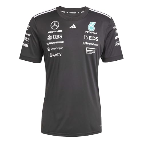 Image of adidas Mercedes - Amg Petronas Formula One Team Driver Jersey Black Men (Short Sleeve) Men's (Pack of 1)