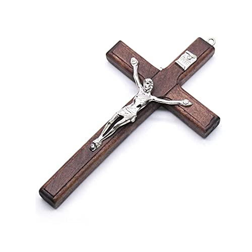 CHENGXIN Catholic Crucifix Wall Cross 3 Pack, Small Wooden Cross with Jesus for Home Decor, 4.7 inches