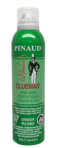 Clubman Shave Cream – Moisturizing & Exfoliating Shaving Cream for Men, Sensitive Skin, Barbershop Grooming, 8 oz