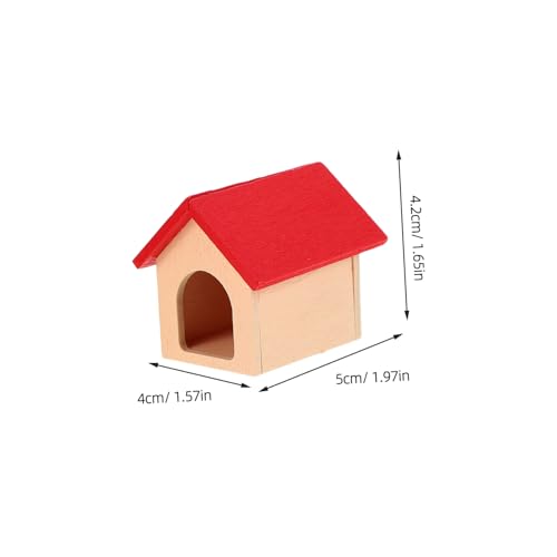 KOMBIUDA 3 Stück Teiliges Miniatur Hundehaus aus Holz Robustes Realistisches Puppenhaus Haustierzubehör Niedlicher Vielseitiger Mini-hundekennel für Puppenhaus Garten und Spielsets