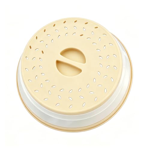 Image of Collapsible Microwave Splatter Cover (10.5 IN,beige) | Microwave Plate Cover With Steam Vent