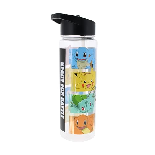 Pokemon Water Bottle | 700ml Capacity BPA-Free | Flip Straw Lid & Carry Handle | Official Pokémon Drinkware Gifts & Accessories