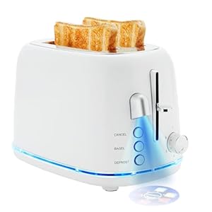Toaster 2 Slice Electric：Retro toaster Smart White toaster small toaster oven