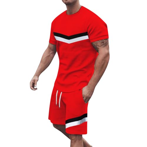 T-shirt et short homme pour vacances et soirées d'été en survêtement imprimé confortable