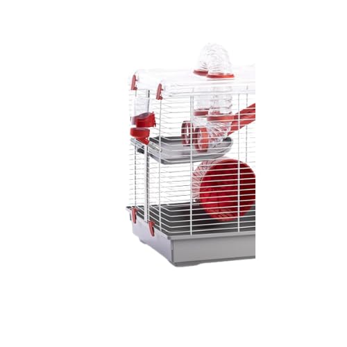 Pet's Market - Gabbia Spinky per Criceto Cavia Roditori Piccoli accessoriata con Tunnel Beverino Ruota Casetta e Scale 58x32x46 cm
