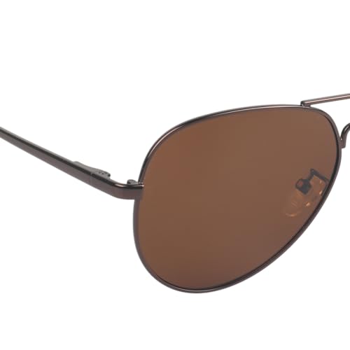 Image of Fueel Polarized Aviator Sunglasses for Men & Women | UV Protected Retro Half Frame Sunglasses | Lightweight Stylish Frame