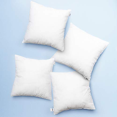 Image of Nestl Plain Throw Pillows 22 inchx22 inch Inches Decorative Pillow Insert Square Throw Pillow Inserts 4 Pack Premium Down Alternative Polyester Pillow Cushion Sham Stuffer for Couch Sofa Bed - Set of 4
