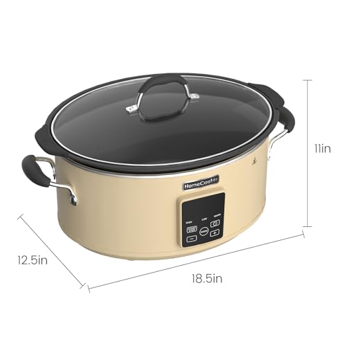 Image of HOMECOOKIN Slow Cooker, Extra Large 10 Quart Programmable Slow Cookers, Dishwasher Safe Glass Lid & Crock, Kitchen Appliance for Families and Gatherings, Oatmeal