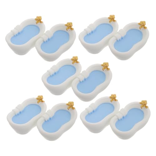 VANZACK 10 Piezas De Bañera para Casa De Muñecas Decoración para El Hogar Accesorios Y Muebles para Casa De Muñecas Mini Bañera De Ducha Accesorios para Casa De Muñecas Decoración