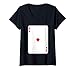 Femme L'as de carreau en jouant au poker T-Shirt avec Col en V