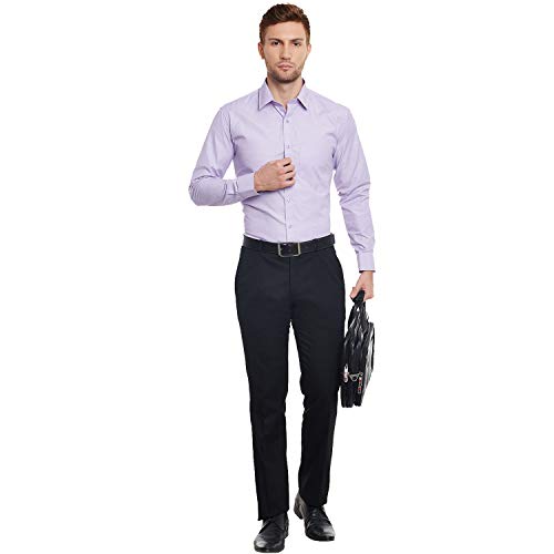 Image of Hancock English Solid Slim Fit Cotton Rich Formal Purple