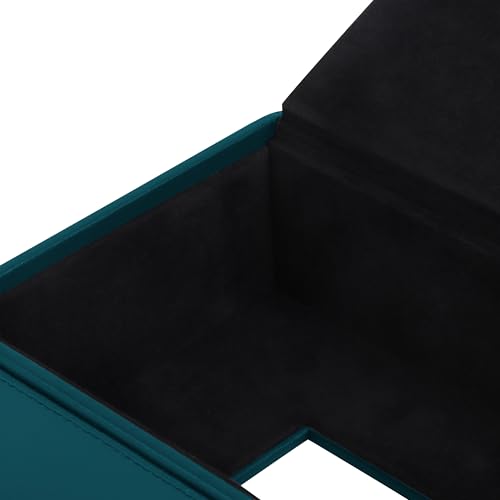 Image of V-CUBE DESIGNS Premium Vegan Leather Tissue Box Holder | Paper Napkin Holder | Sturdy Tissue Case /Cover /Dispenser /Organizer for Home /Bathroom /Office /Table /Desk /Car | Teal
