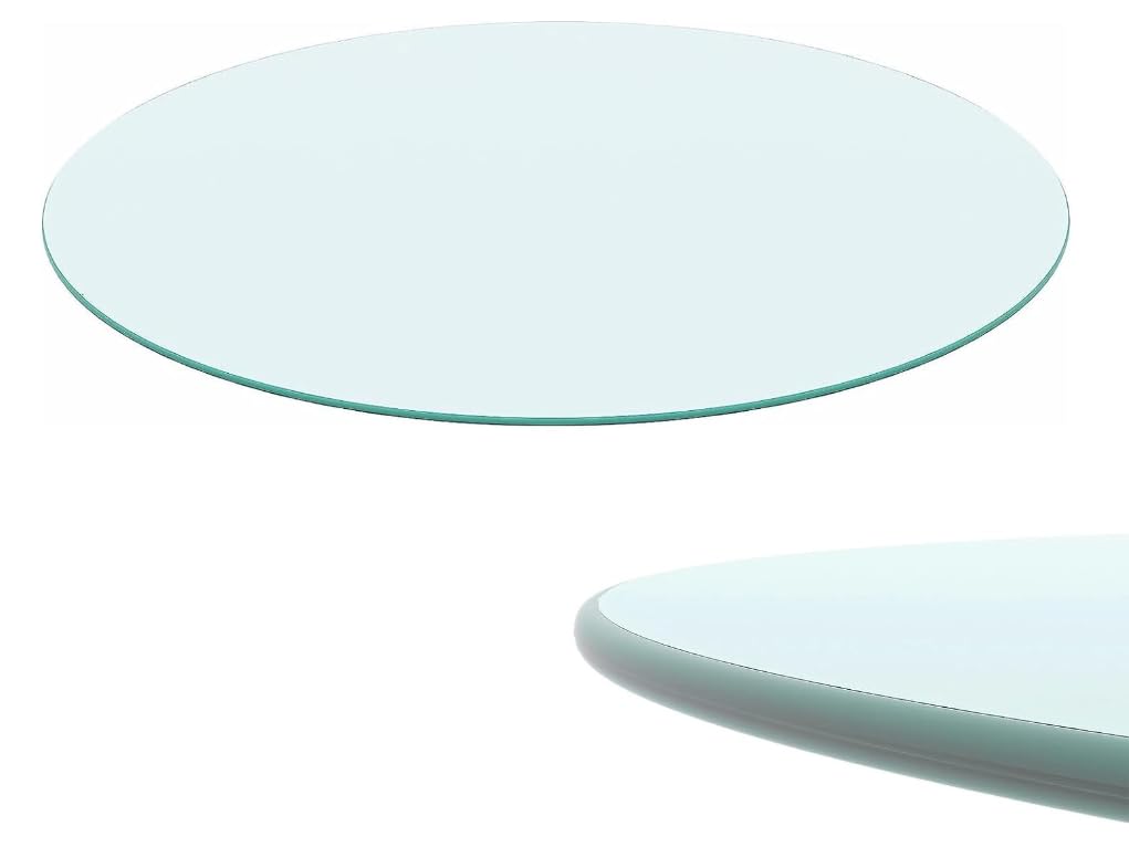 Plateau de table en verre rond en différentes dimensions avec forme circulaire en verre (104 cm rond)