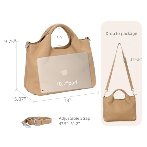 Image of Iswee Genuine Leather Top Handle Bag for Women Purses and Handbags Large