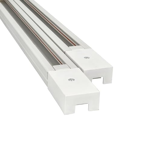 Jandei - Carril Monofásico Riel para Focos LED, Instalación en Superficie. Largo de 1 Metro. Ideal para Escaparate, Negocio, Tienda, Hogar, Vestidor… (Blanco, 2 unidades)