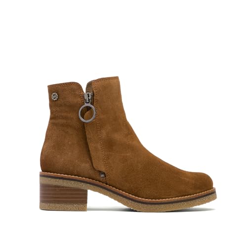 PORRONET Botines Planos Cuero Con Cremallera Poppy