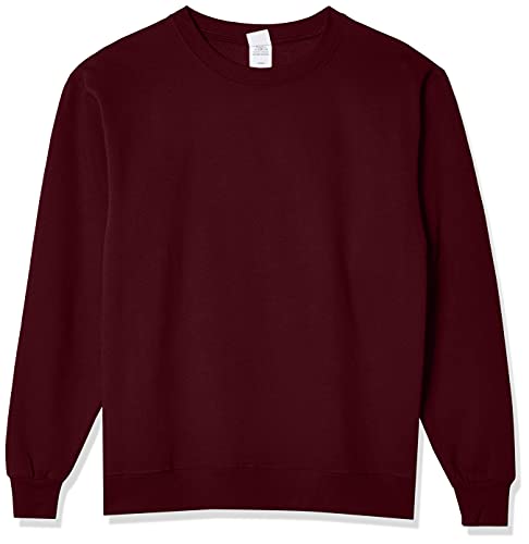 Hanes Men s Long Sleeve Crewneck Sweatshirt, MAROON, Medium